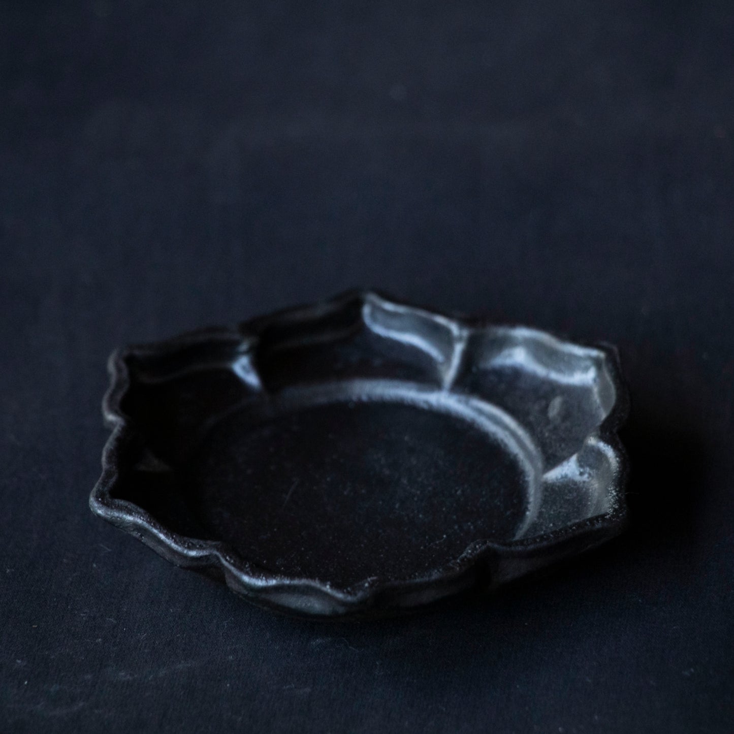 Blackware Floral Sauce Plates