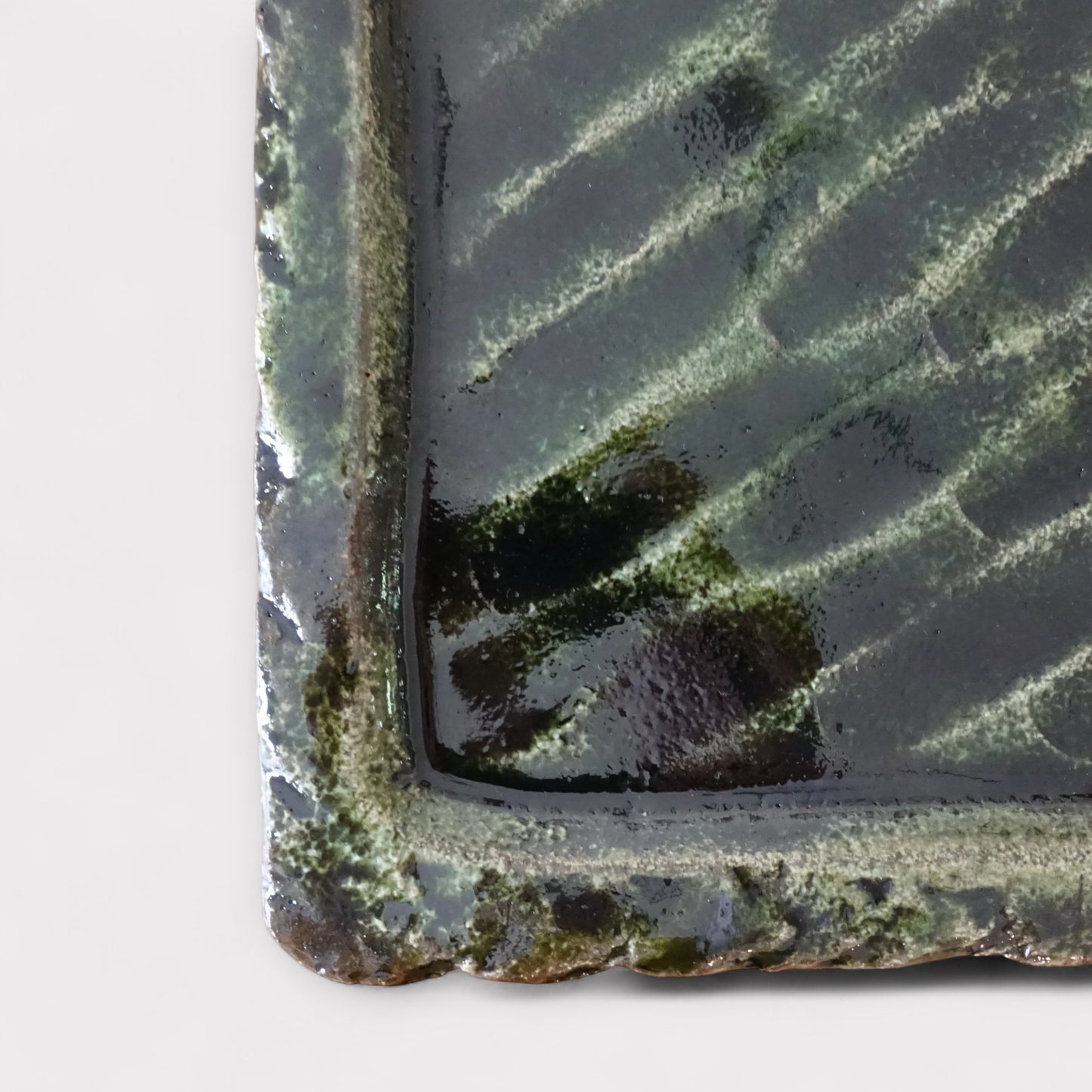 Green Glaze Square Serving Platter