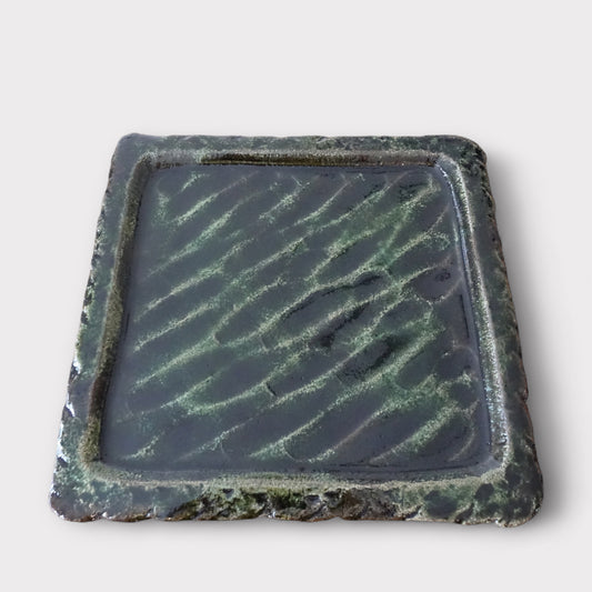 Green Glaze Square Serving Platter
