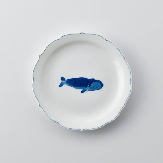 Whale Floral Rim Small Plate