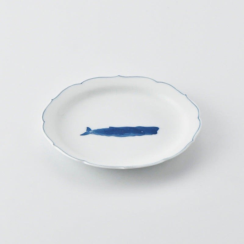 Whale Floral Rim Small Plate