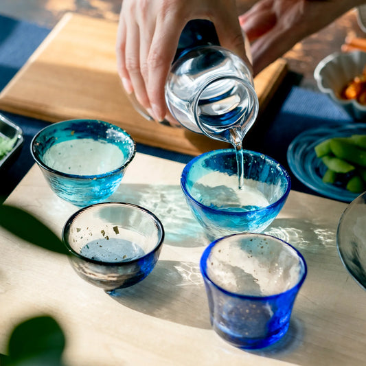Aomori Sea Glass Sake Cup Set