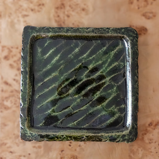 Green Glaze Square Serving Platter