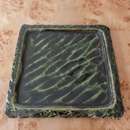 Green Glaze Square Serving Platter