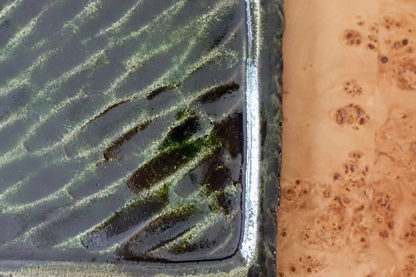 Green Glaze Rectangular Serving Platter