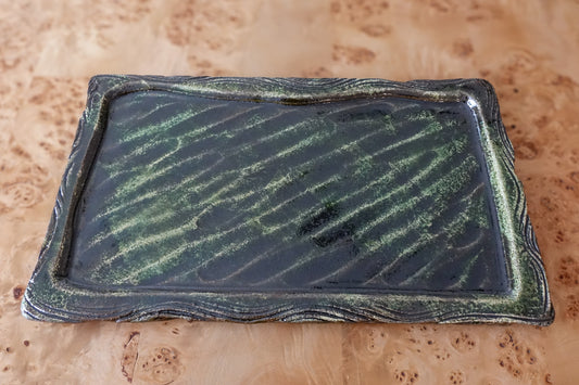 Green Glaze Rectangular Serving Platter