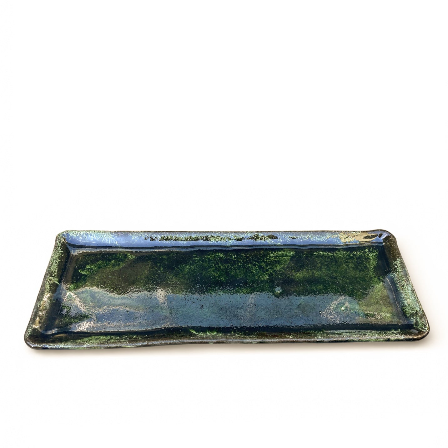 Green Glaze Oblong Serving Platter