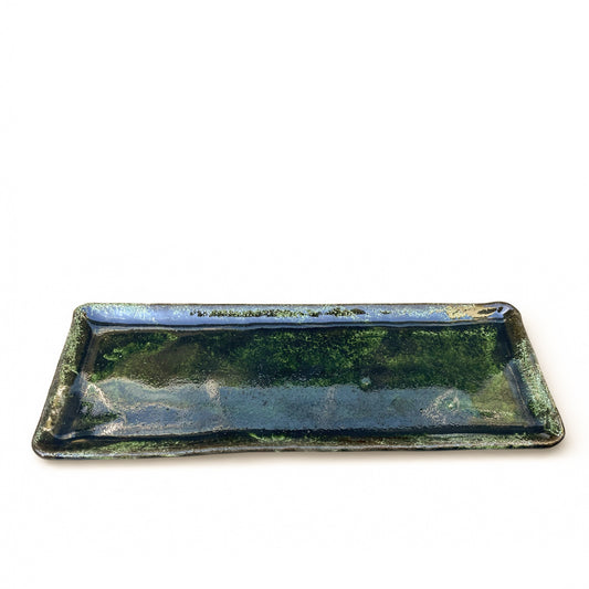 Green Glaze Oblong Serving Platter