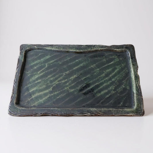 Green Glaze Rectangular Serving Platter