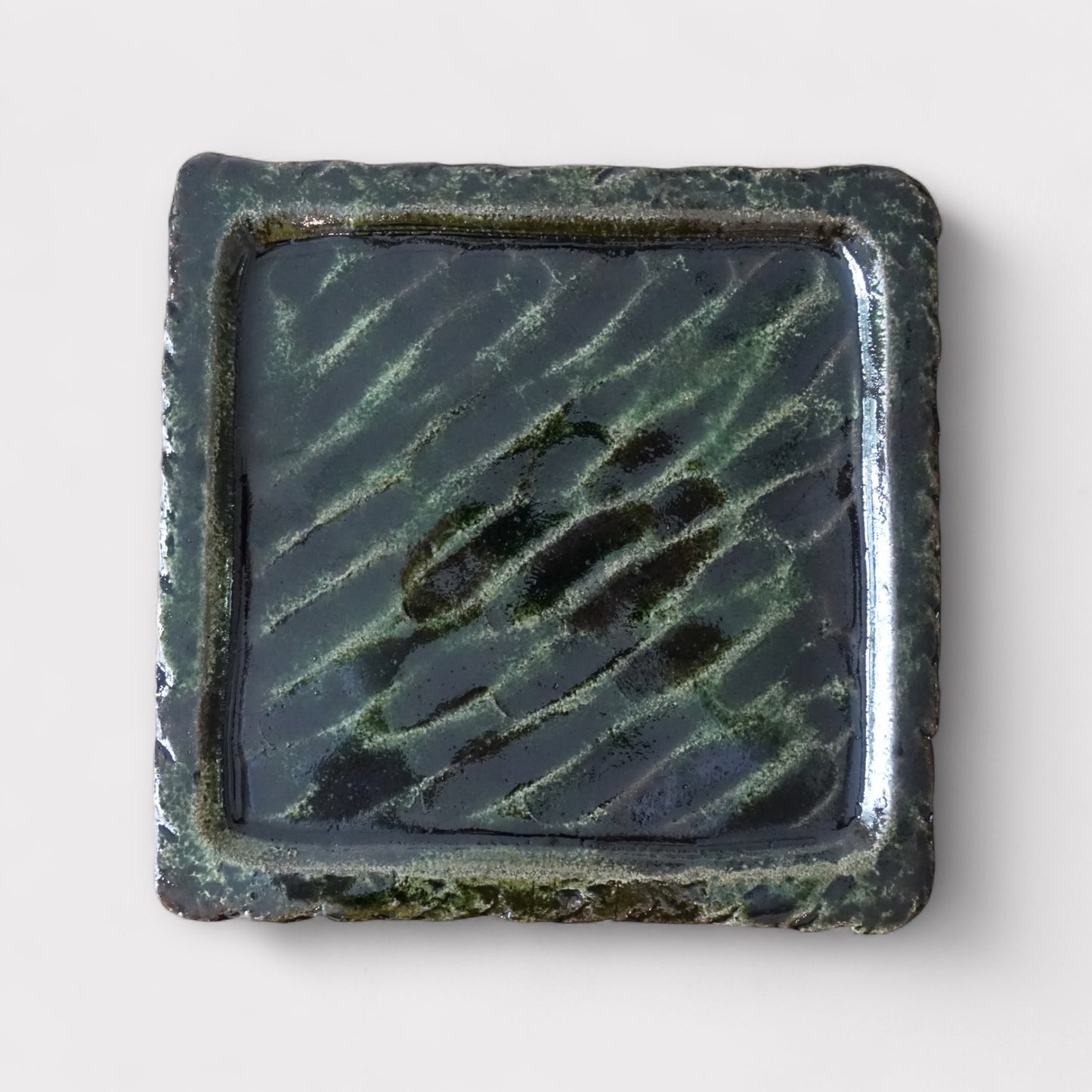Green Glaze Square Serving Platter
