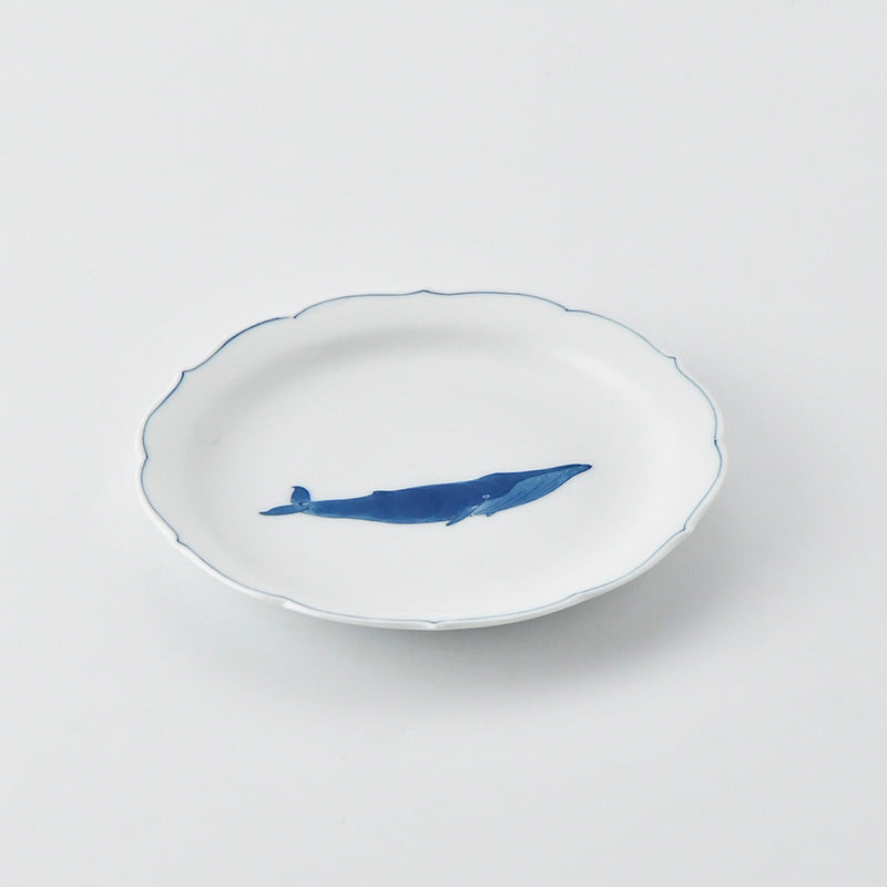 Whale Floral Rim Small Plate