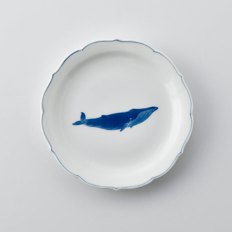 Whale Floral Rim Small Plate