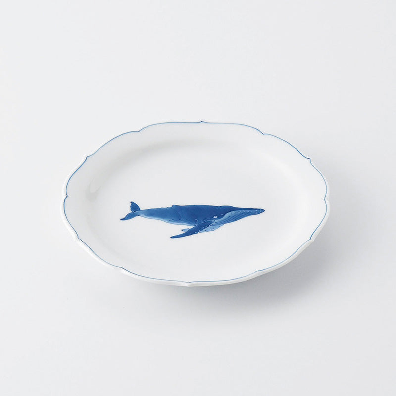 Whale Floral Rim Small Plate