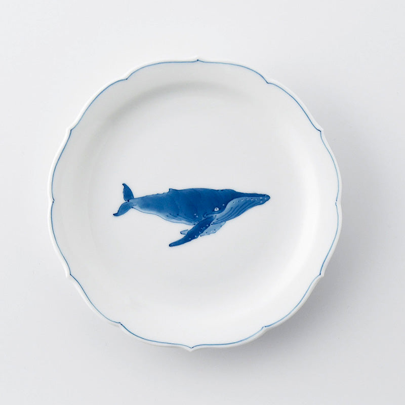 Whale Floral Rim Small Plate