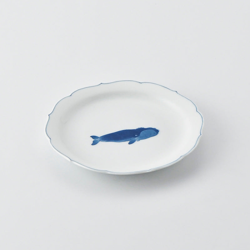 Whale Floral Rim Small Plate
