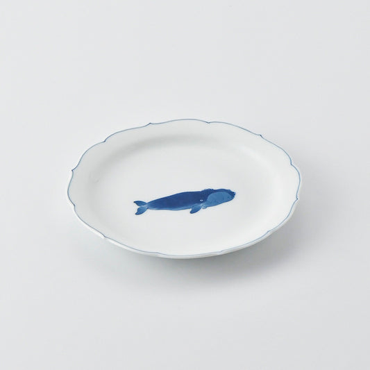Whale Floral Rim Small Plate