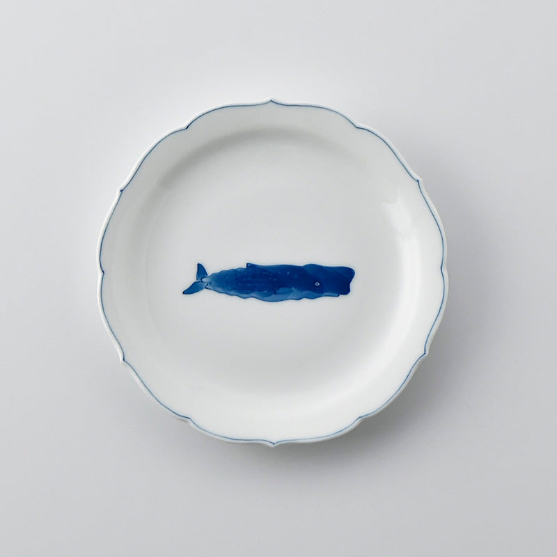 Whale Floral Rim Small Plate
