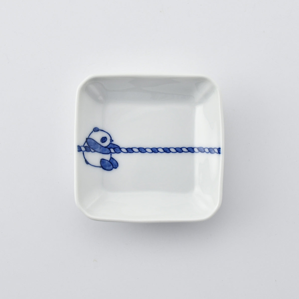 Panda Tug-of-War Sauce Plate - Square